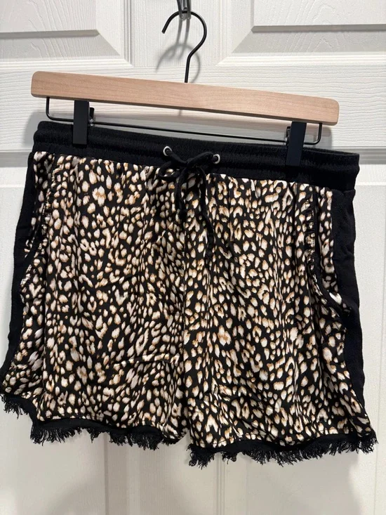 Umgee Linen blend animal print drawstring shorts with pockets-NWOT-Small - Picture 5 of 8